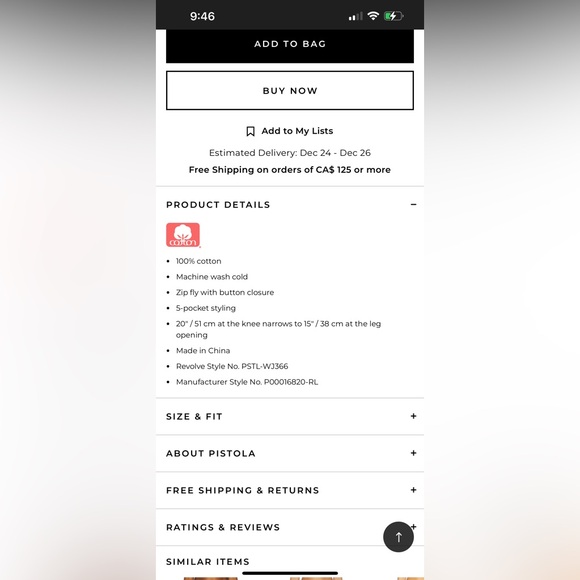 NWT PISTOLA Wes High Rise Barrel Jeans in Clever - Picture 15 of 15